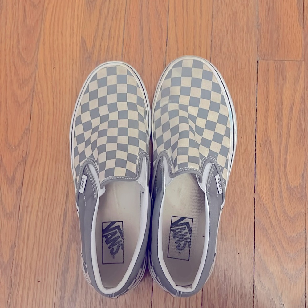 Women’s blue grey checkered vans